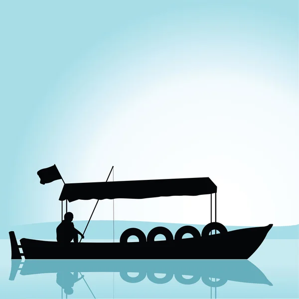 Barco de pesca — Vetor de Stock