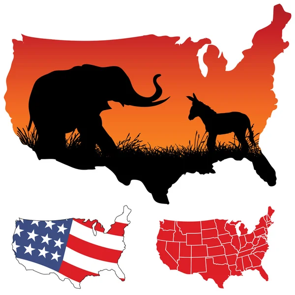 Amerikanische Karte — Stockvektor