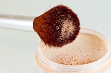 Brush and container with powder clipart