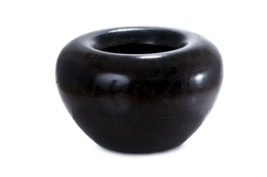 şık siyah ahşap vazo