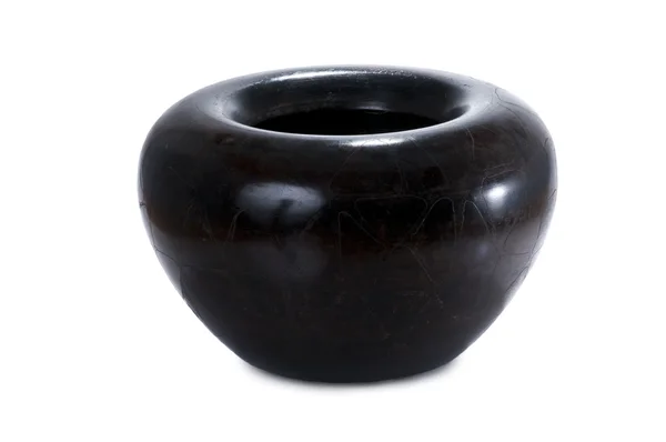 Stijlvolle zwarte houten vaas — Stockfoto