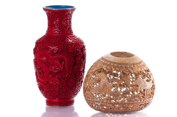 stock image Two ethnical chinese vases
