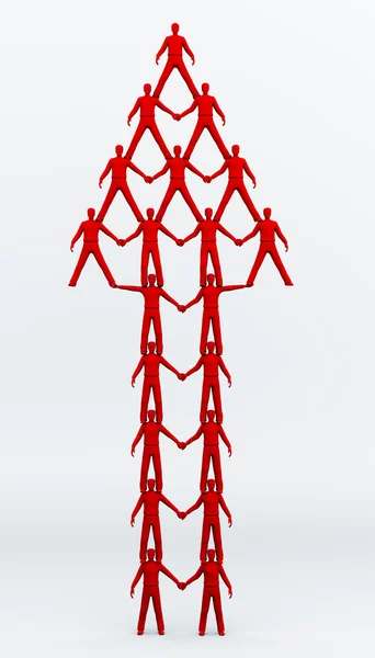 팀 피라미드 빨강 위쪽 화살표 — 스톡 사진