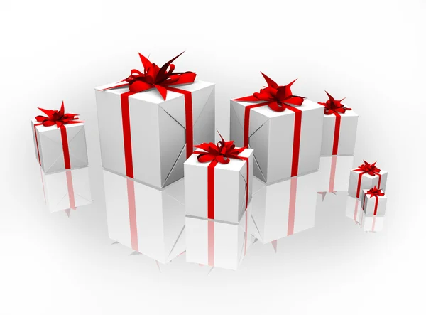 Geschenkboxen - 3D isoliert — Stockfoto
