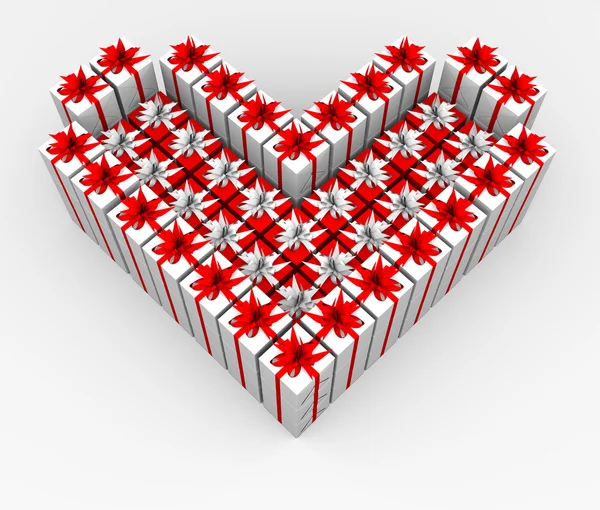 Gift boxes in the form of the heart. — Stock Photo, Image
