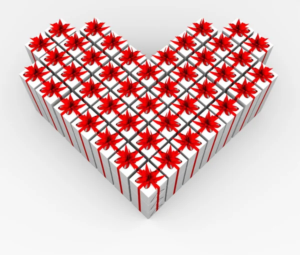Gift boxes in the form of the heart. — Stock Photo, Image