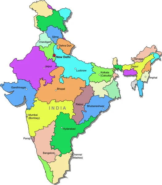 India vector map — Stock Vector © DylanBZ #3608385