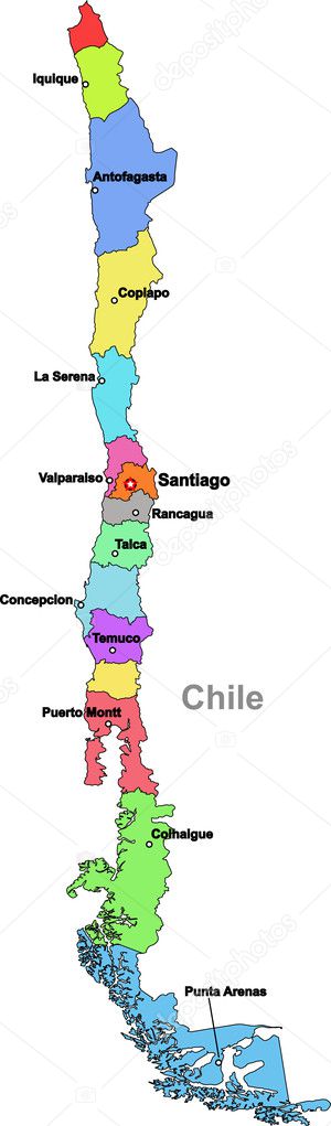 Chile Map Outline Vector