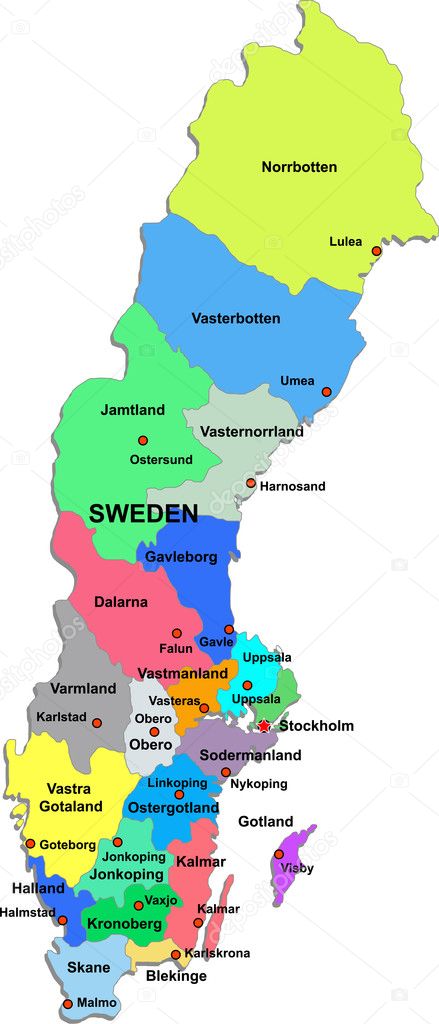 Sverigekarta Landskap Och Städer – Sveriges 25 landskap – Lista med