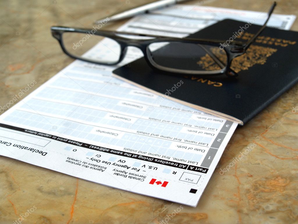 Passport on declaration card