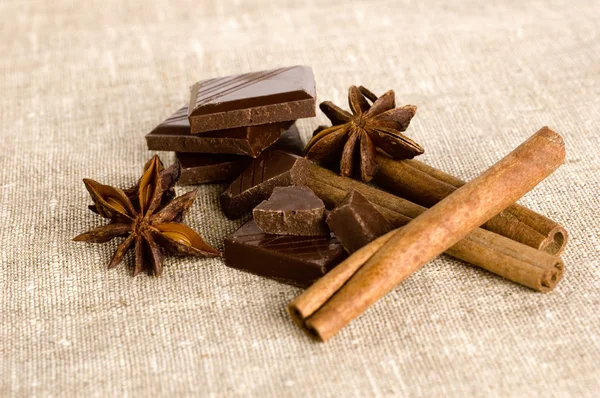 stock image Cinnamon, chocolate and anise