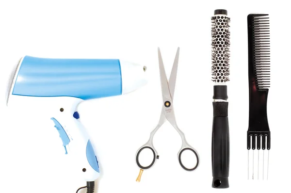 Conjunto de ferramentas de cuidados com os cabelos — Fotografia de Stock
