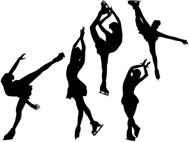 Collection skating silhouette clipart