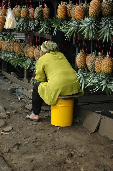 Ananas verkaufen — Stockfoto