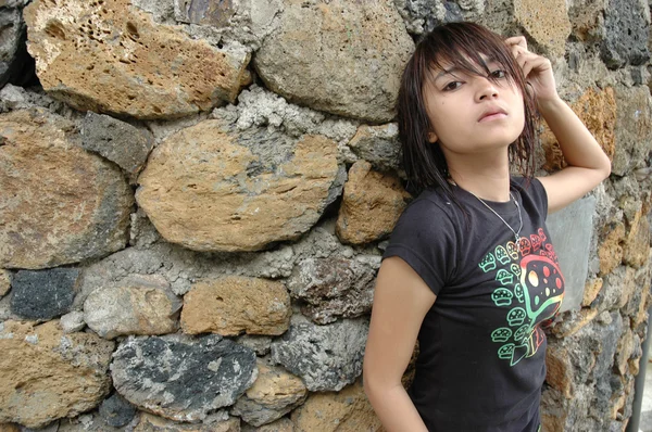 Νεαρή κοπέλα με στυλ ρετρό — Φωτογραφία Αρχείου