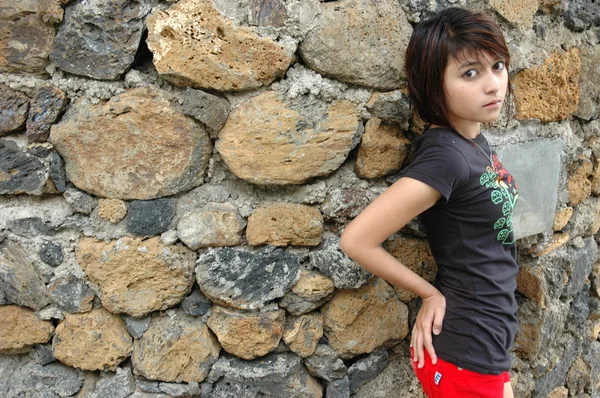 Νεαρή κοπέλα με στυλ ρετρό — Φωτογραφία Αρχείου