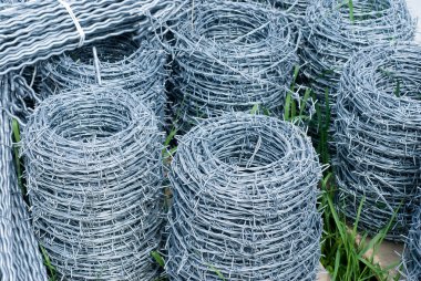 Coils of barbed wire clipart