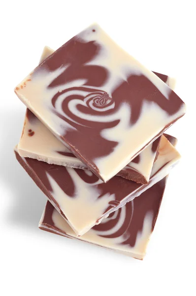 Milch und dunkle Schokolade — Stockfoto