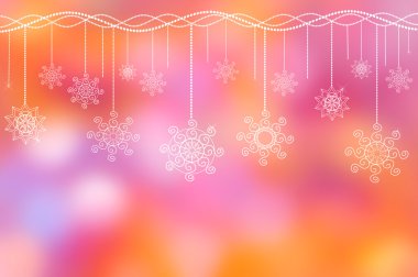 Holiday ornament on the lilac-pink background clipart