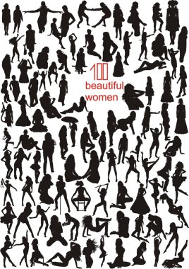 100 Silhouettes of women clipart