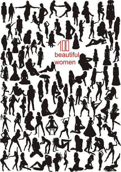 100 силуэтов женщин
