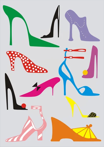 高跟鞋女人的鞋子 — 图库矢量图片