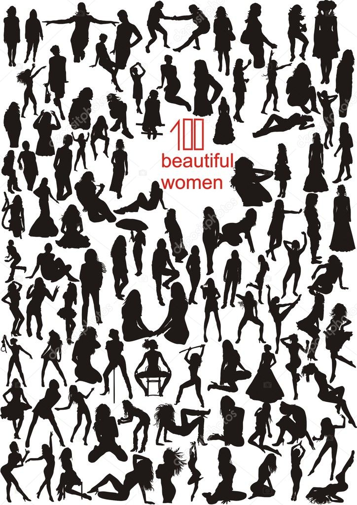 100 Silhouettes of women