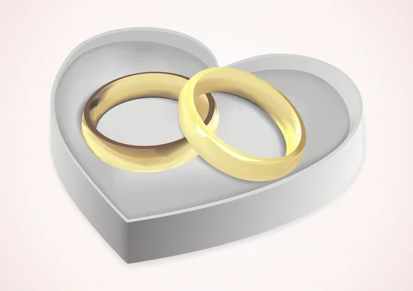 金の結婚指輪 — ストックベクタ