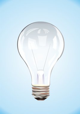 Bulb on blue background clipart