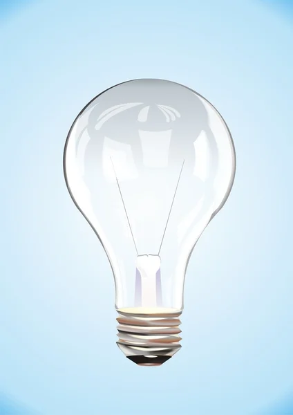 Ampoule sur fond bleu — Image vectorielle