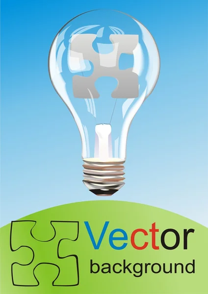 Žárovka na modrém pozadí — Stockový vektor