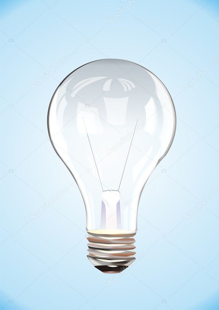 Bulb on blue background