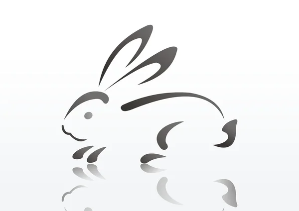 Silhouette de lapin — Image vectorielle