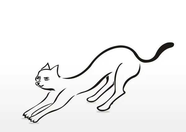 Sziluettjét macska — Stock Vector