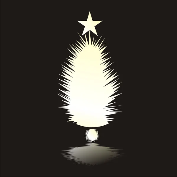 Gouden kerstboom op zwarte achtergrond — Stockvector