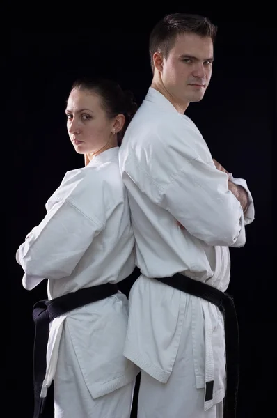 Karateka paar — Stockfoto