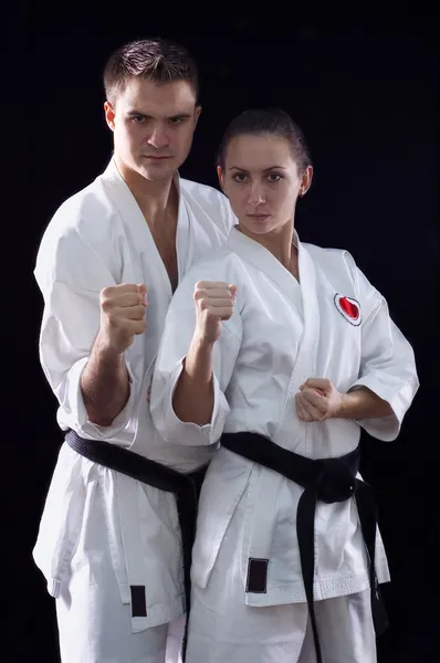 Karateka paar — Stockfoto