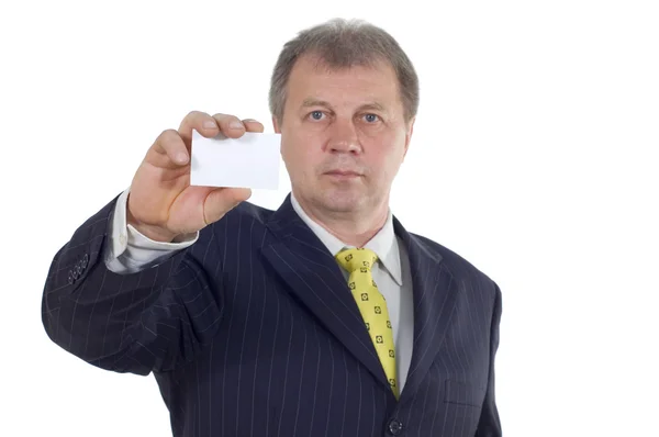Homme d'affaires avec carte de visite — Photo
