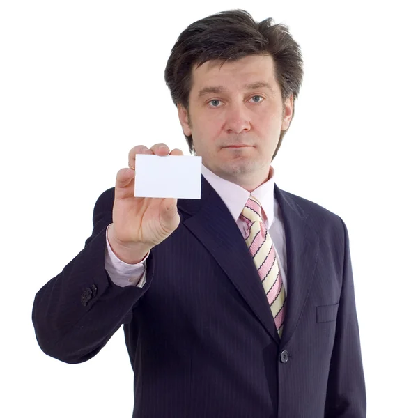 Businessman show visiting card — Stock Photo, Image