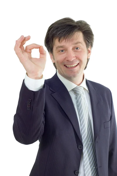 Başarılı iş adamı ok işareti ile — Stok fotoğraf