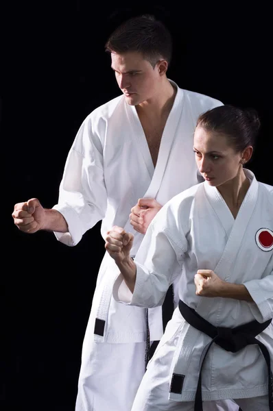 Karateka para — Zdjęcie stockowe