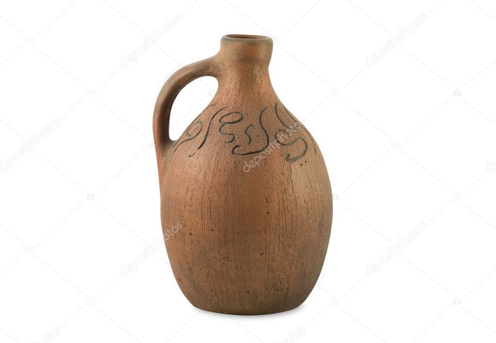 Ancient Jug isolated on white