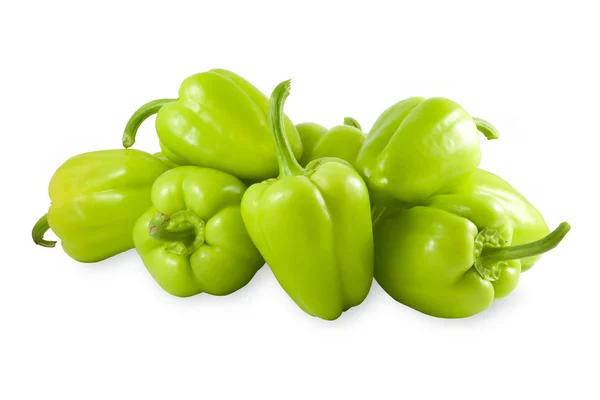 Green Bell Peppers isolated on white — Stock Photo, Image