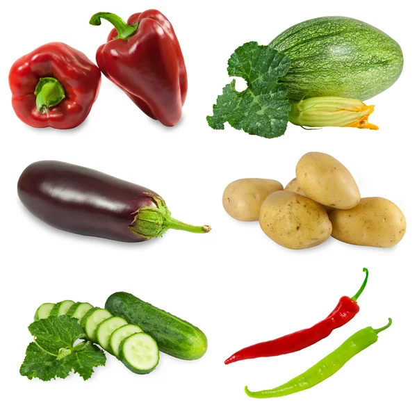 stock image Set of Vegetables: Bell Peppers, Marrow, Eggplant, Potatoes, Cuc