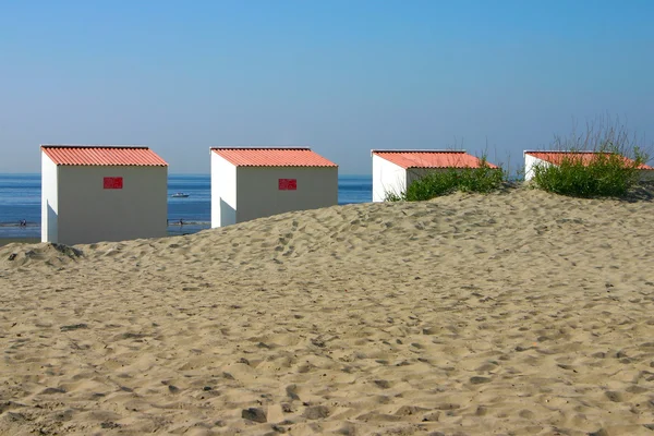 Strandkabinen aus nächster Nähe — Stockfoto