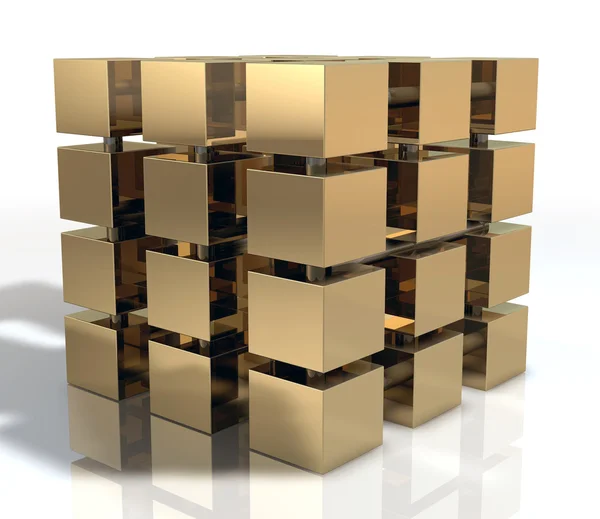 Cubo de oro — Foto de Stock