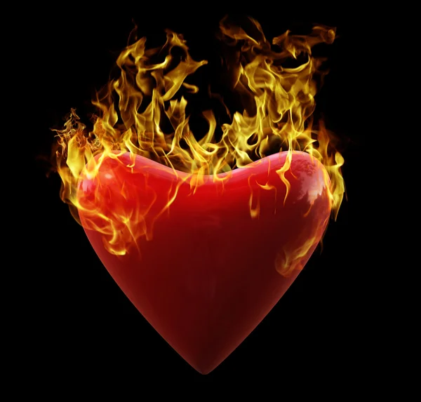 Heart on Fire — Stock Photo, Image