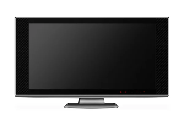 Wide screen modern TV set isolated on white — Stock Photo, Image