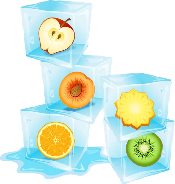 Fresh and cool ice cubes — Stock Vector