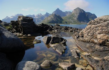 Lofoten kıyı peyzaj